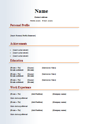Free templates for resume writing
