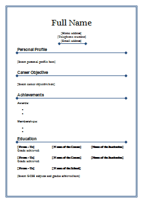 Max benson resume word template