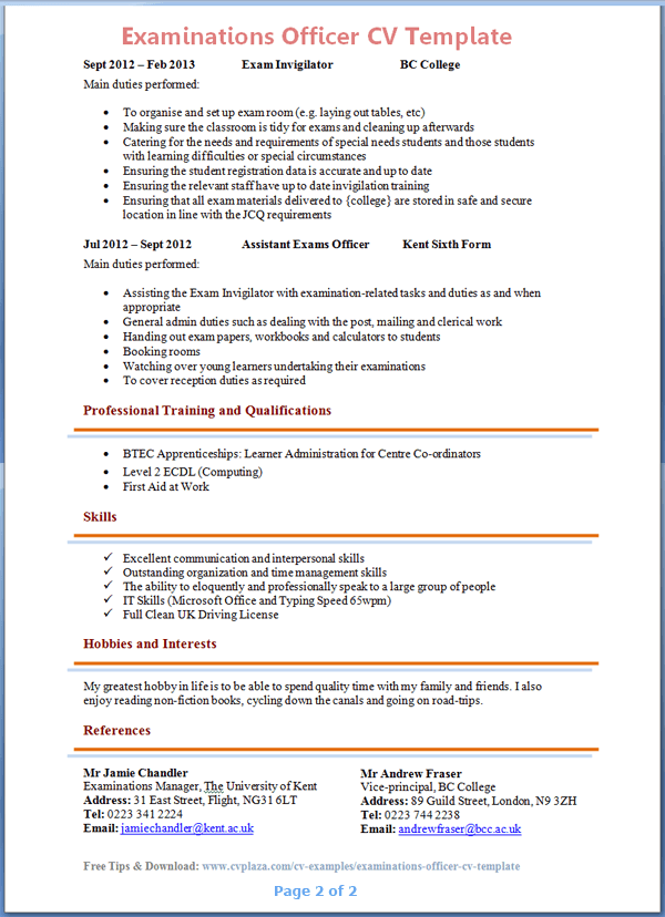 Cv personal statement for part-time job