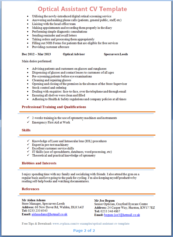 References in a resume format