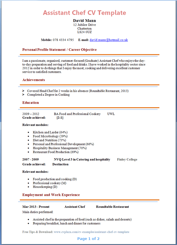 Event staff resume example