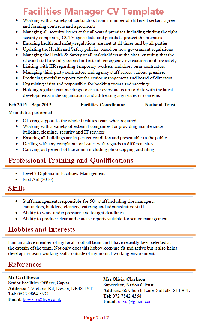 top operations manager resume