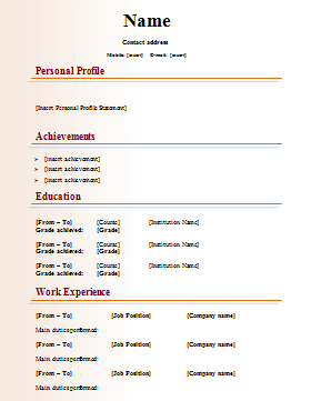 18 Cv Templates Cv Template Word Downloads Tips Cv Plaza