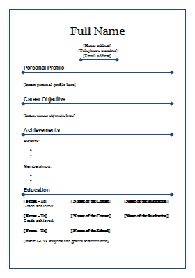 Standard CV Template 4