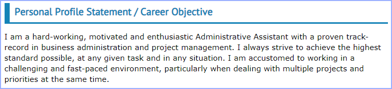 Admin CV Profile