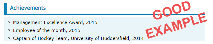 cv-achievements-examples