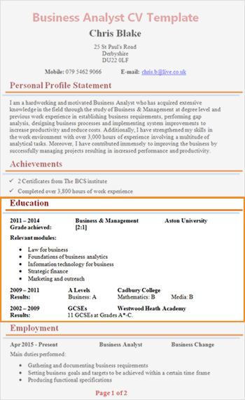 education-qualifications-cv-section