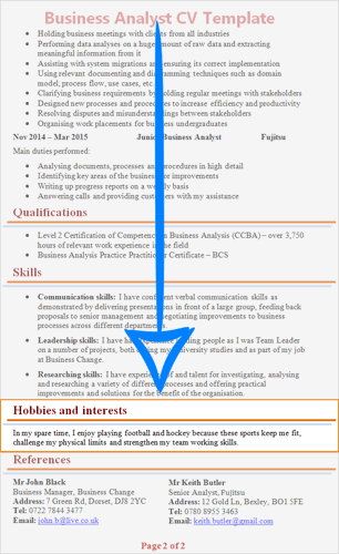 hobbies-personal-interests-cv-section