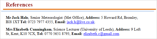 References On A Cv Benefits Format And Referee Examples