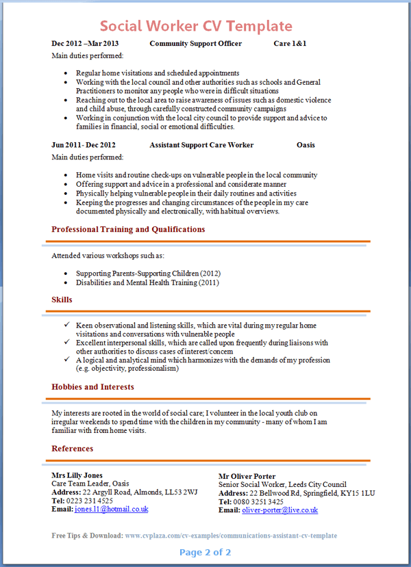 Social-worker-cv-example-2