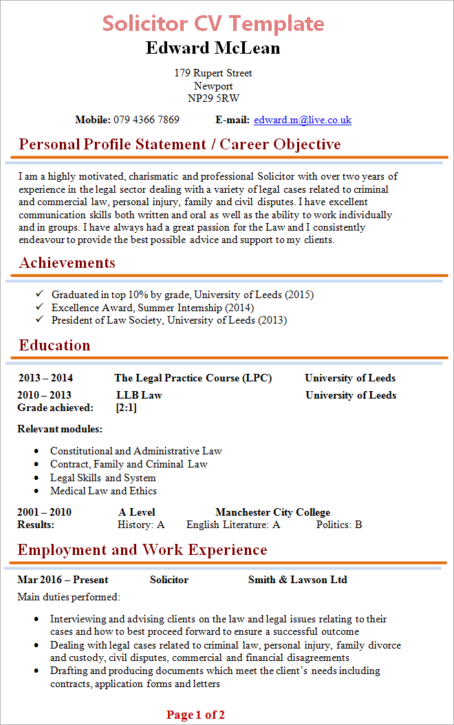 solicitor-cv-template