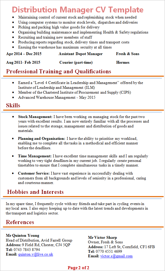 distribution-manager-cv-template-2