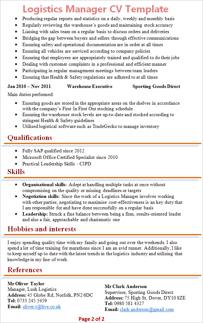 logistics-manager-cv-template-2