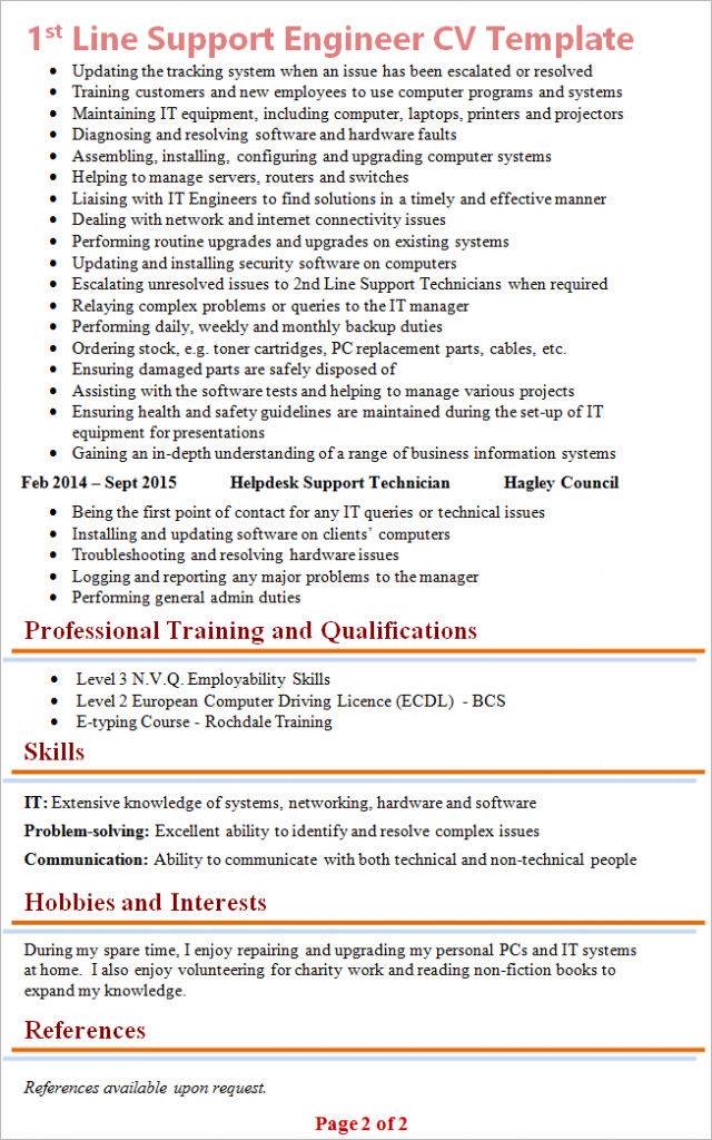 What makes this CV good and effective?