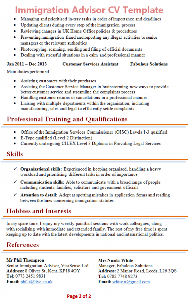 Download CV template
