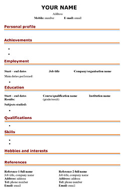 CV template